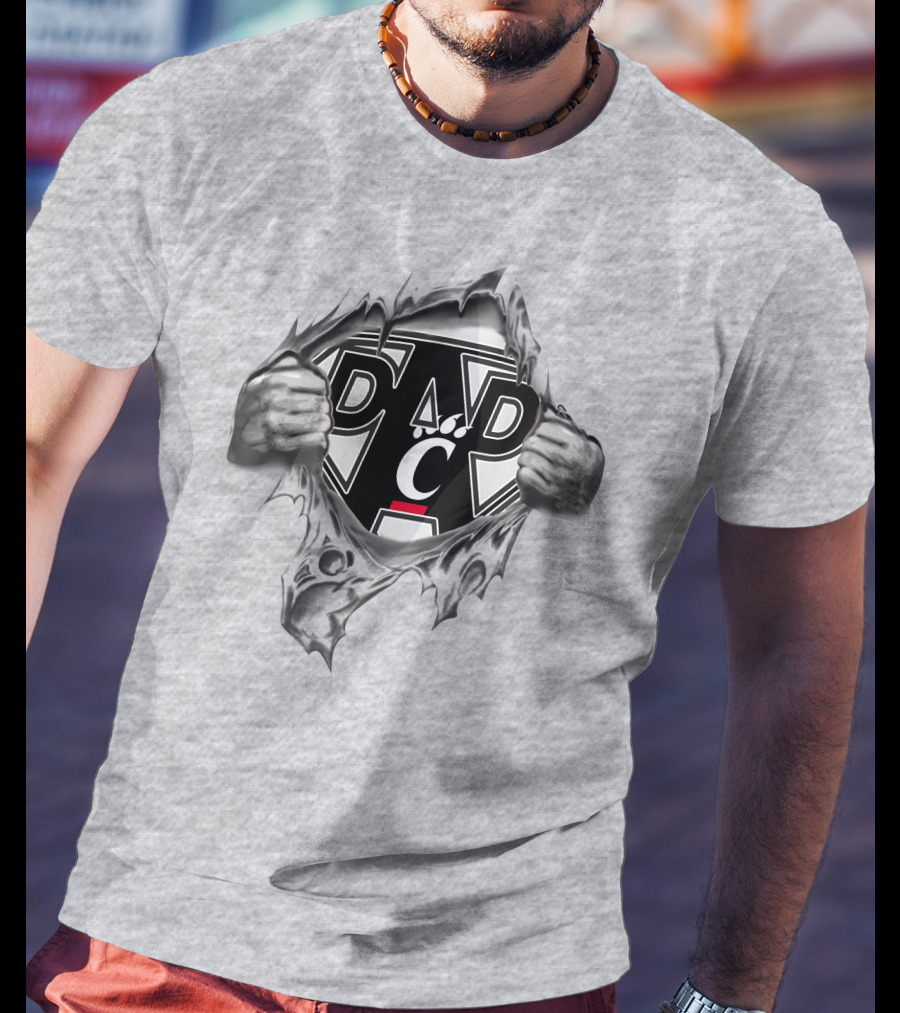 Bearcats Dad Claw Logo Super Hero T-Shirt