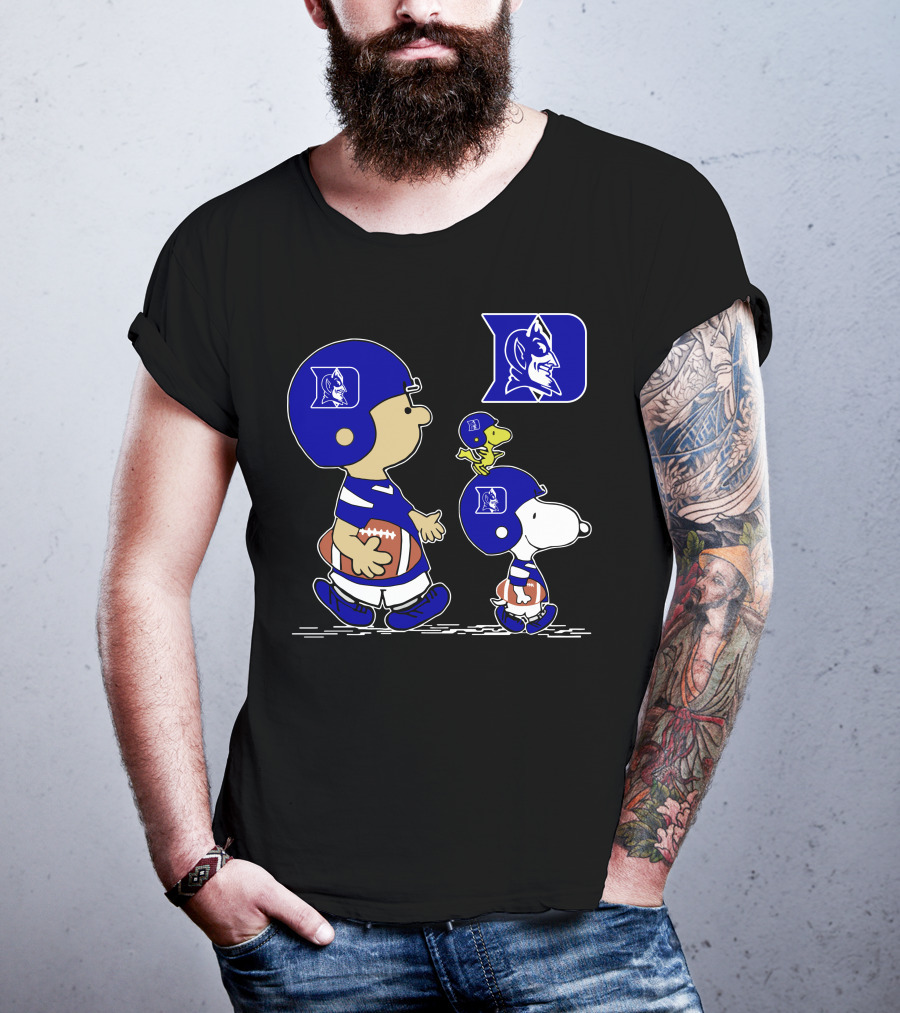 Duke Blue Devils Football Peanuts Characters Team T-Shirt