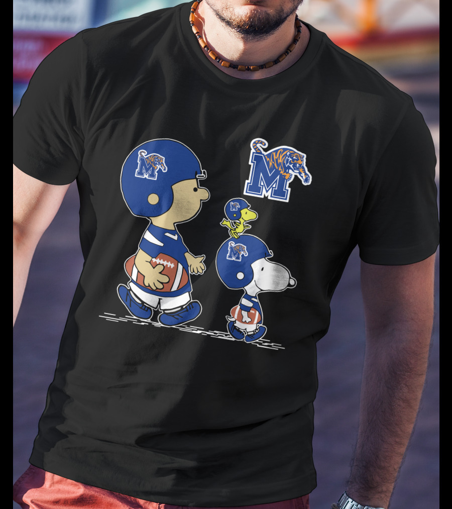 Memphis Tigers M Logo Football Characters T-Shirt