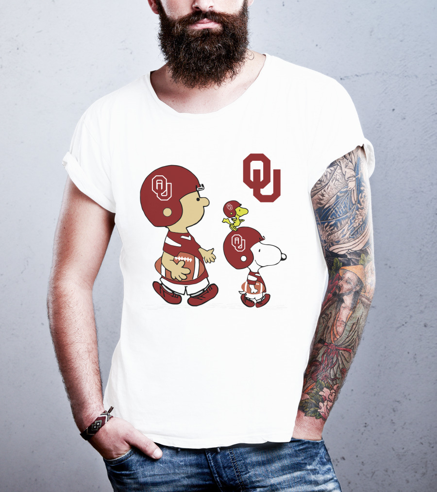 OU Sooners Football Characters With Helmets And Football T-Shirt