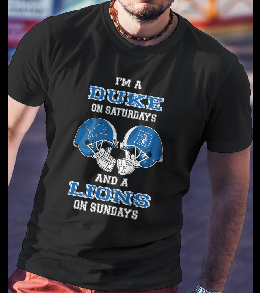 Duke Saturdays Lions Sundays Football Helmets T-Shirt