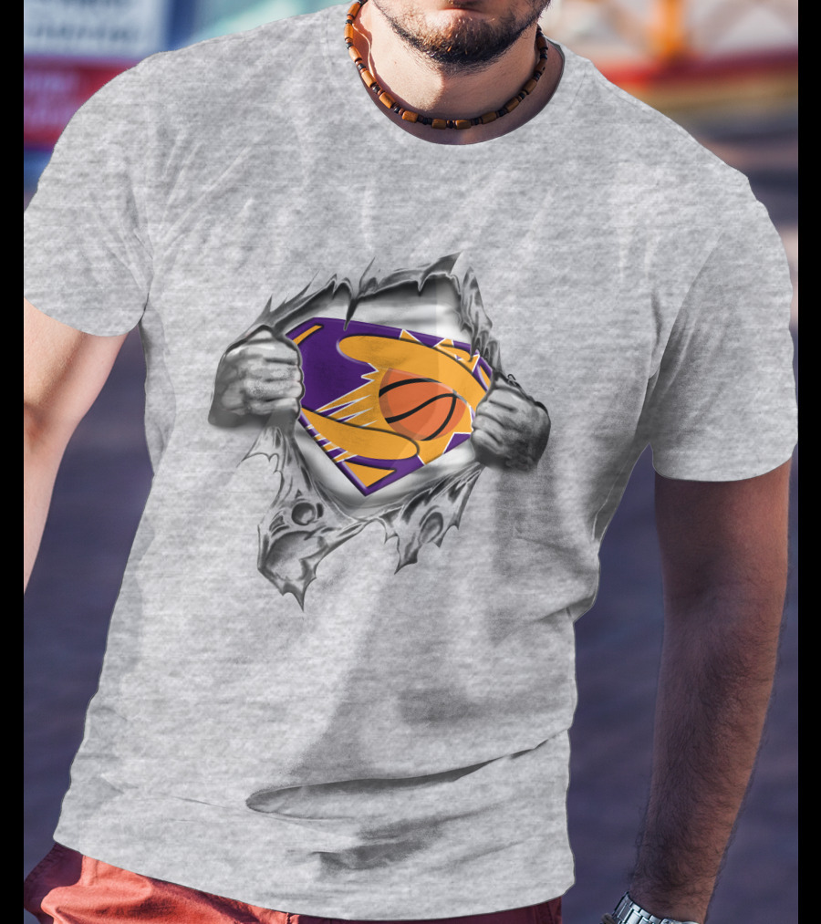 Phoenix Suns Superman Basketball Logo Rip T-Shirt