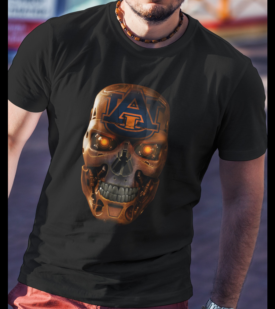 Auburn Tigers Terminator Skull T-Shirt
