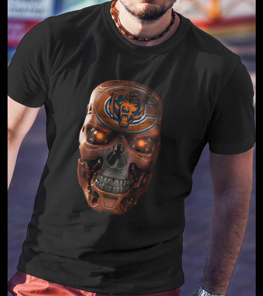 Chicago Bears Skull Terminator T-Shirt