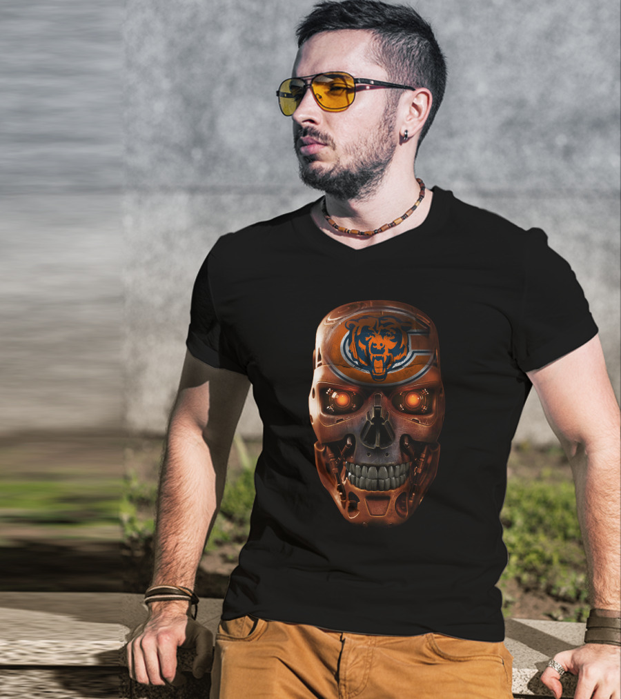Chicago Bears Skull Terminator T-Shirt