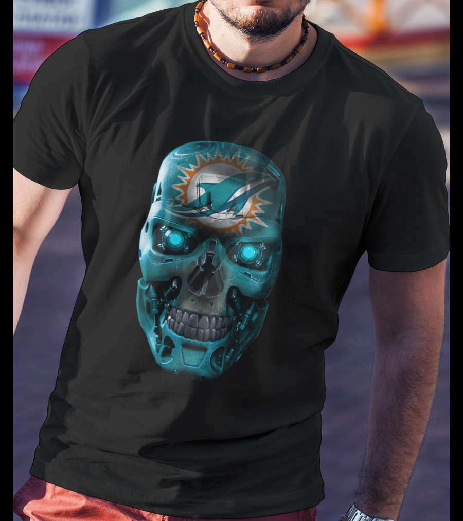 Miami Dolphins Skull Robo T-Shirt