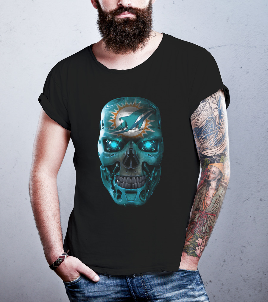 Miami Dolphins Skull Robo T-Shirt