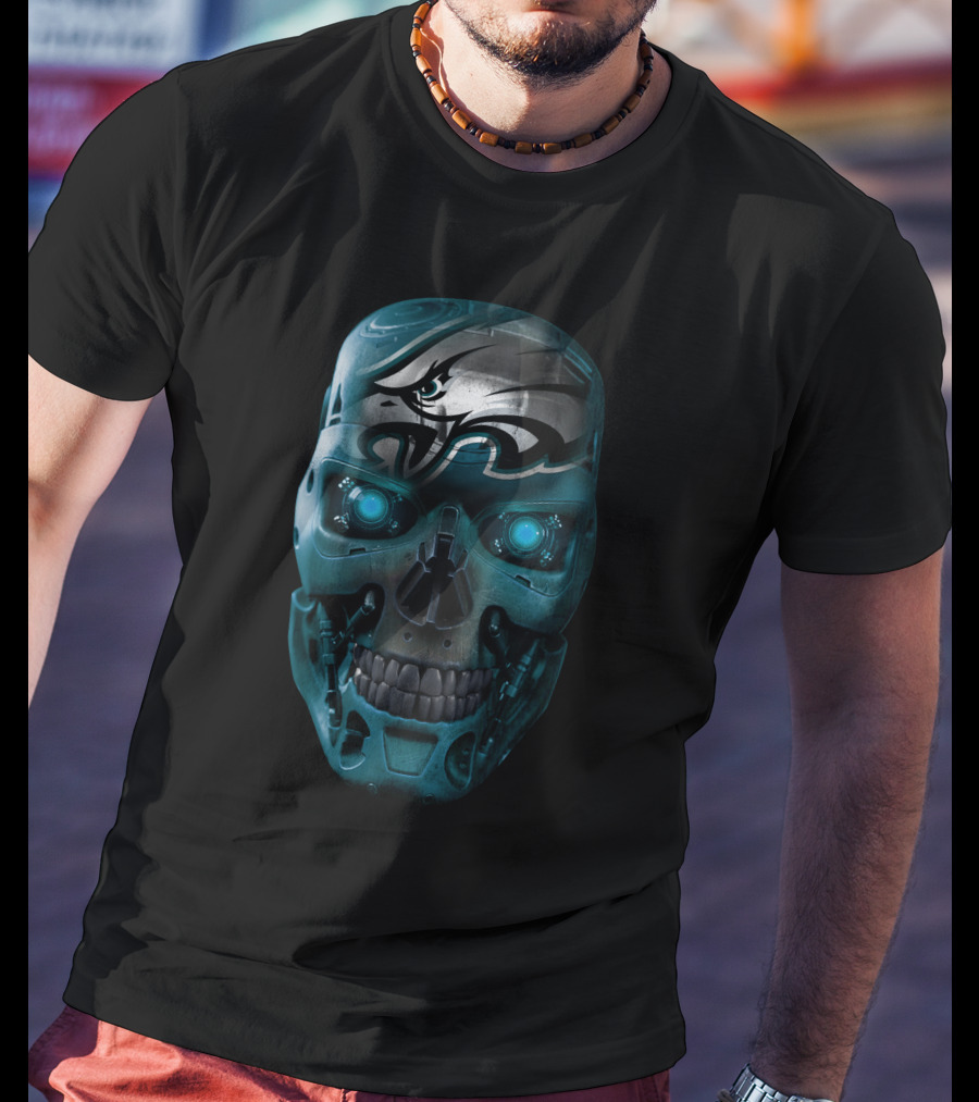 Skull Eagles Cyborg Metallic Glow T-Shirt