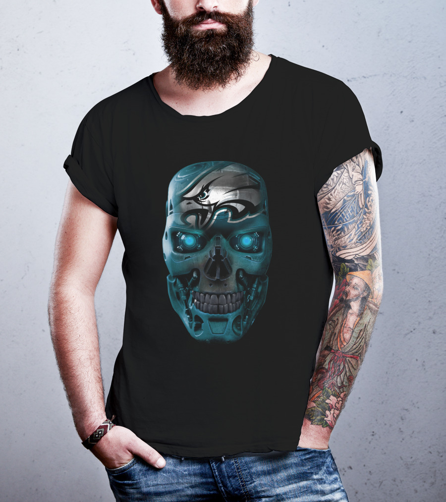 Skull Eagles Cyborg Metallic Glow T-Shirt