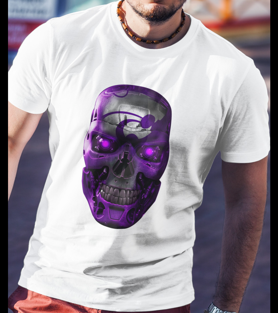 Kansas State Wildcats Purple Skull T-Shirt