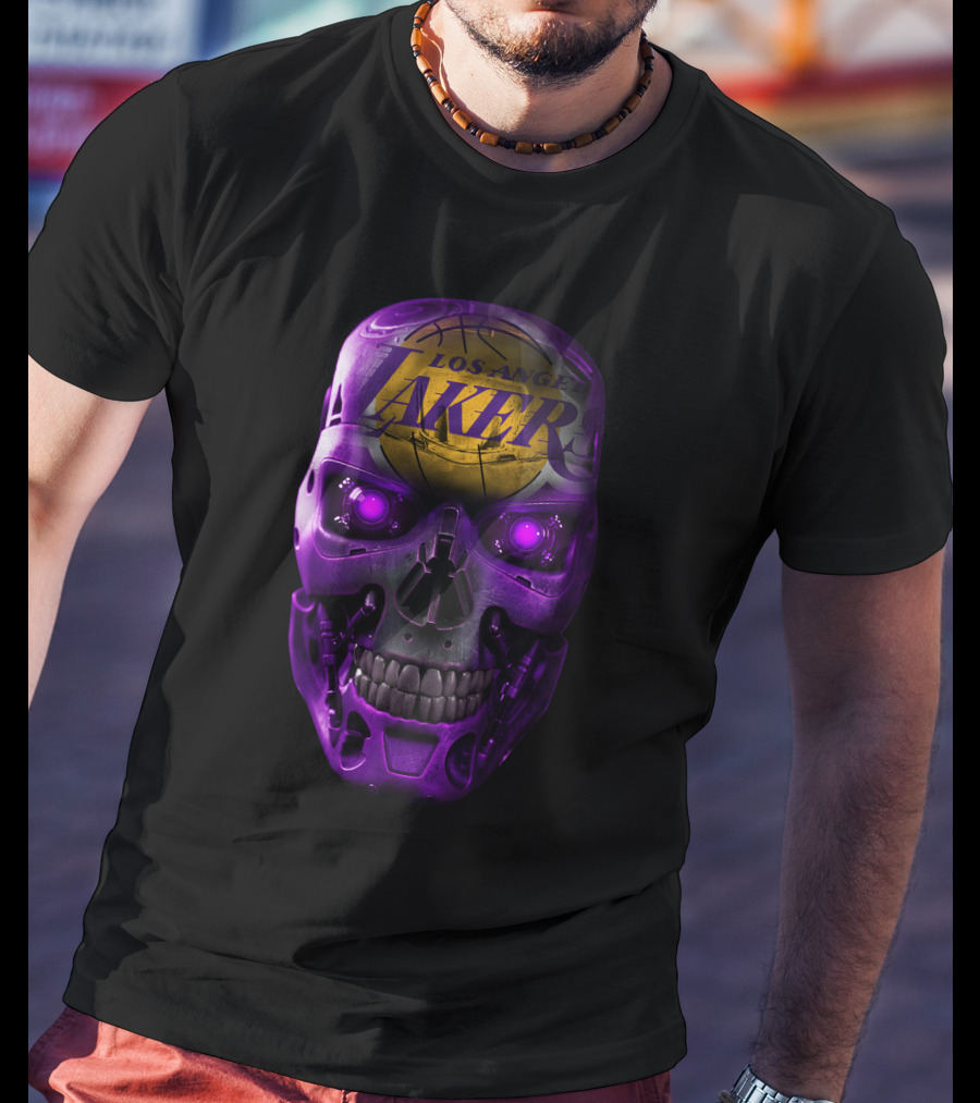 Los Angeles Lakers Purple Skull T-Shirt