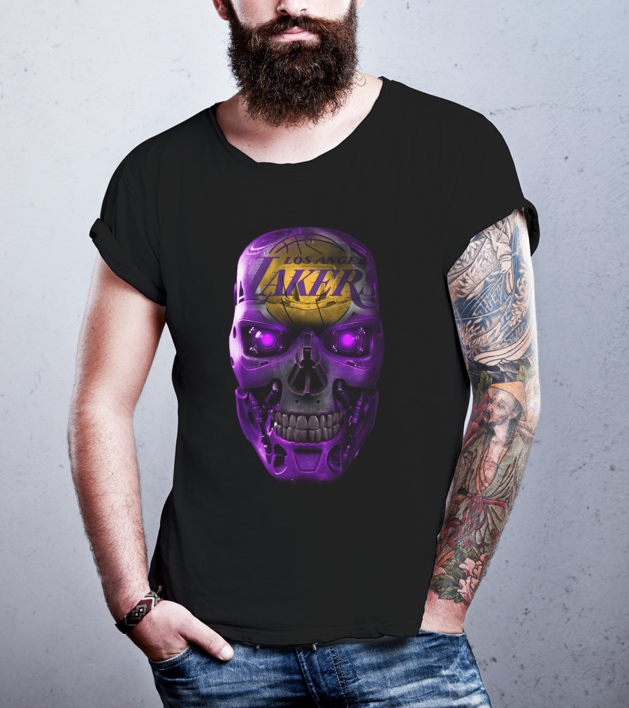 Los Angeles Lakers Purple Skull T-Shirt