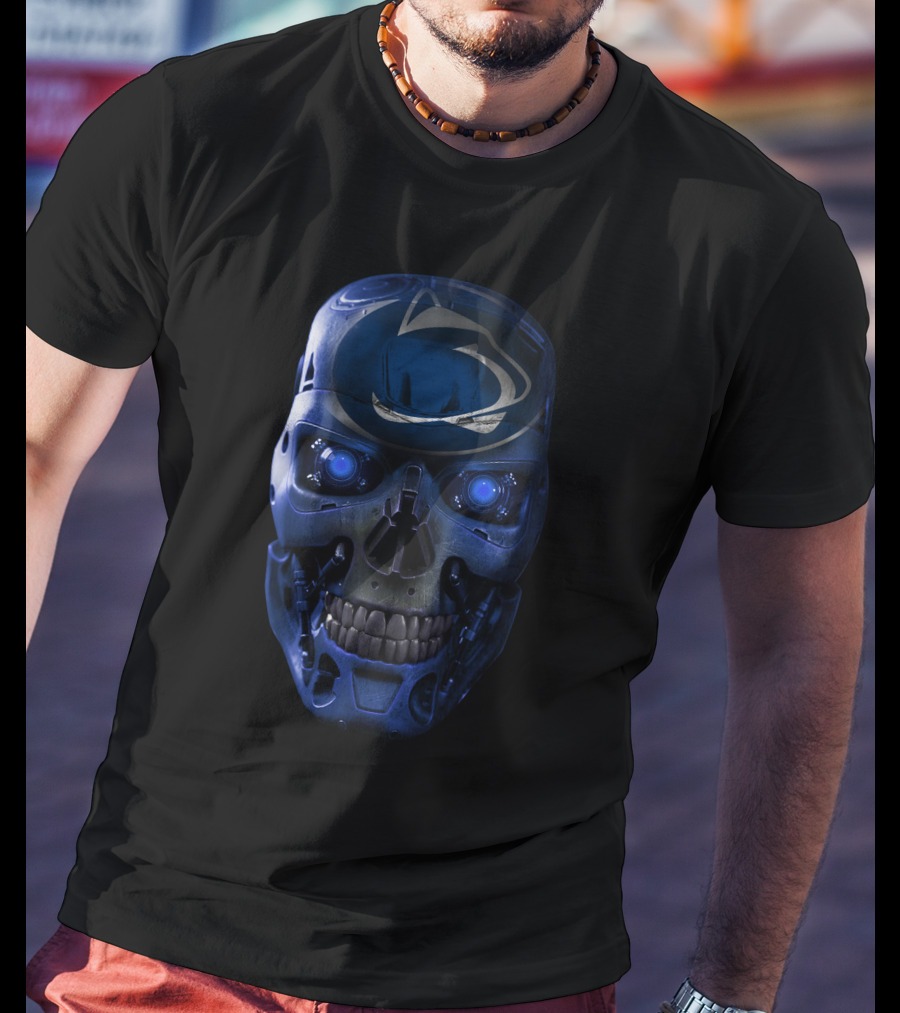 Penn State Nittany Lions Skull Cyberpunk Face T-Shirt