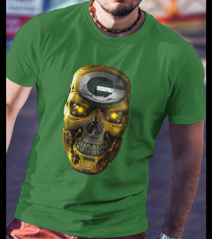Skull Packers With Green Bay Faceplate T-Shirt