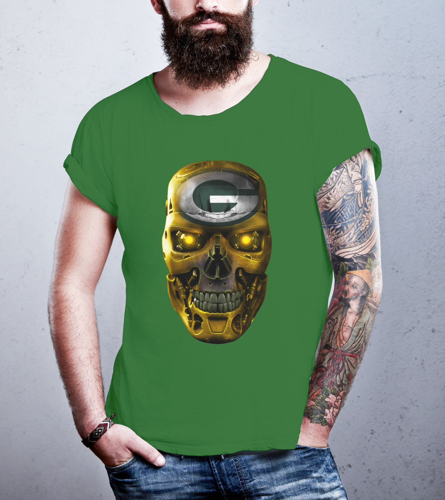 Skull Packers With Green Bay Faceplate T-Shirt