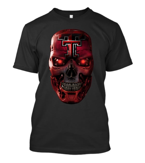 Texas Tech Red Raiders Skull Robotic Face T-Shirt