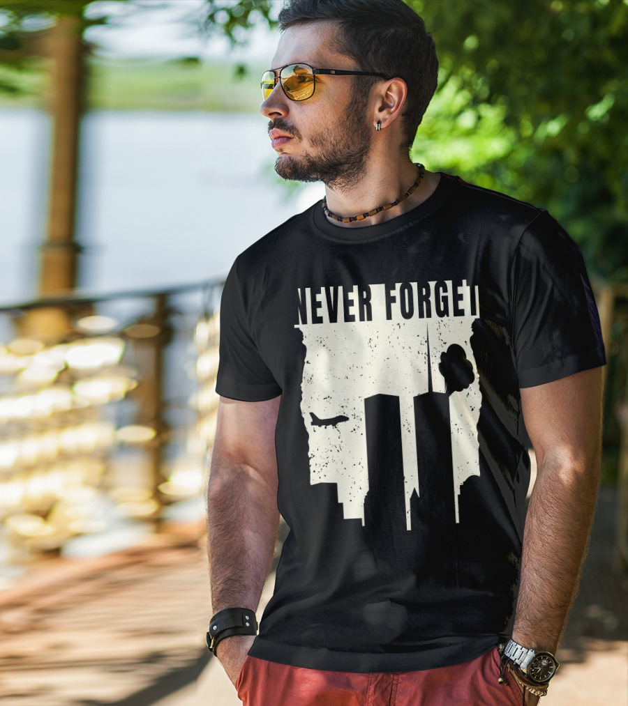 Never Forget 11Th Attacks Twin Towers Memorial T-Shirt