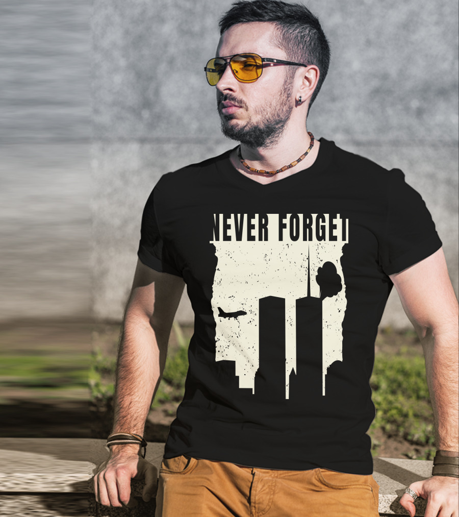 Never Forget 11Th Attacks Twin Towers Memorial T-Shirt