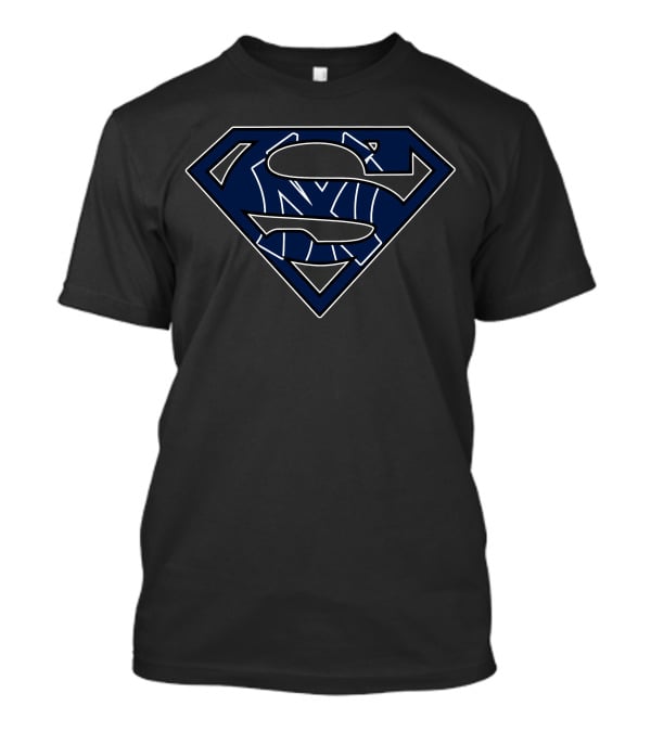 Superman Yankees Logo Fusion Emblem Design Fashion T-Shirt