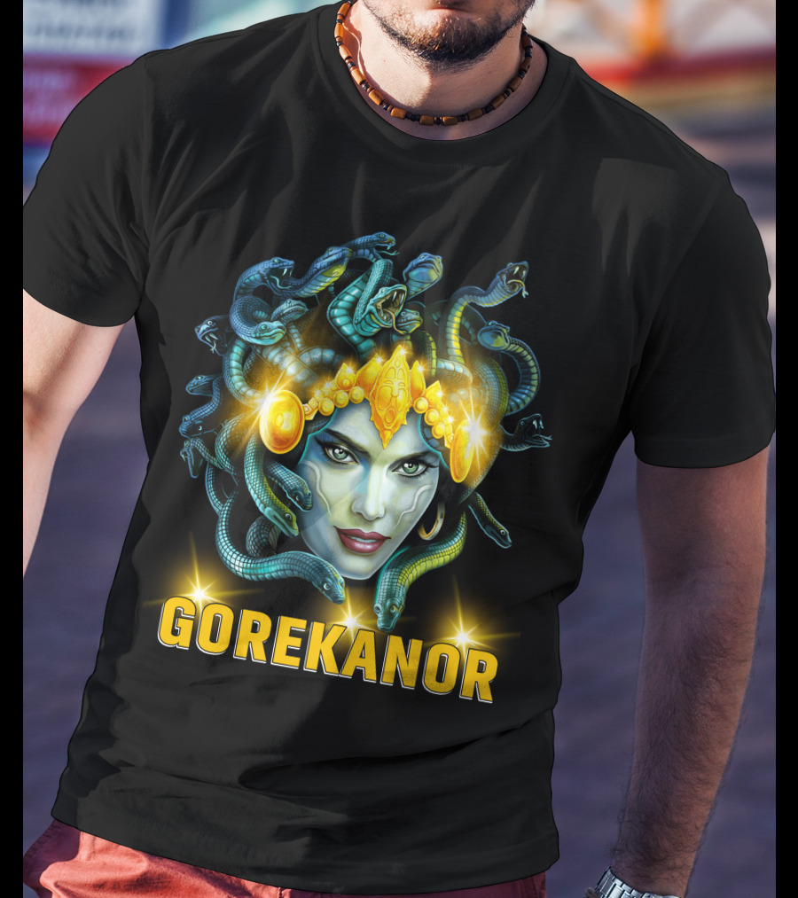Gorekanor Medusa Snakes Mythical Crown Glamour T-Shirt