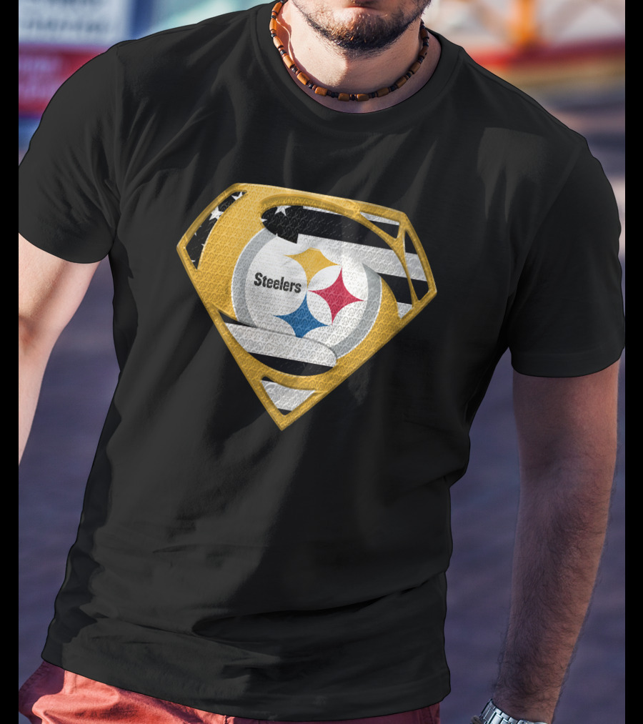 Steelers Superman Logo Shield Emblem Steelers Crest T-Shirt