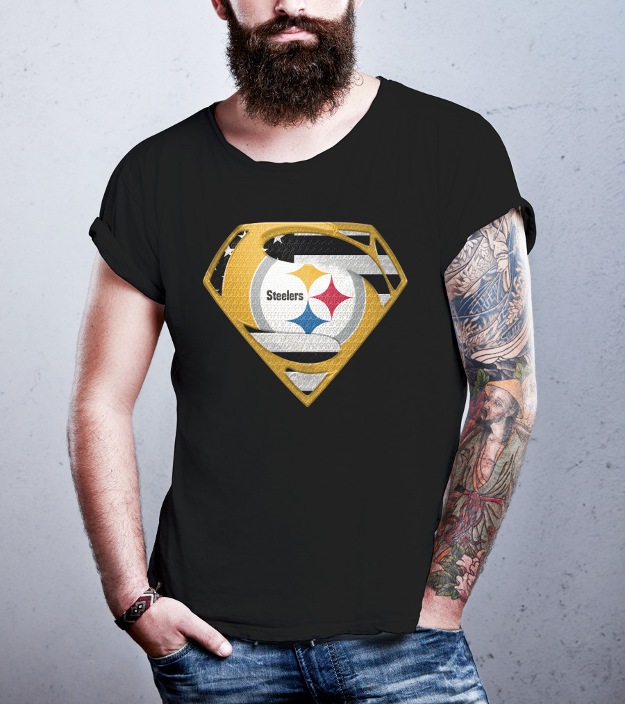 Steelers Superman Logo Shield Emblem Steelers Crest T-Shirt