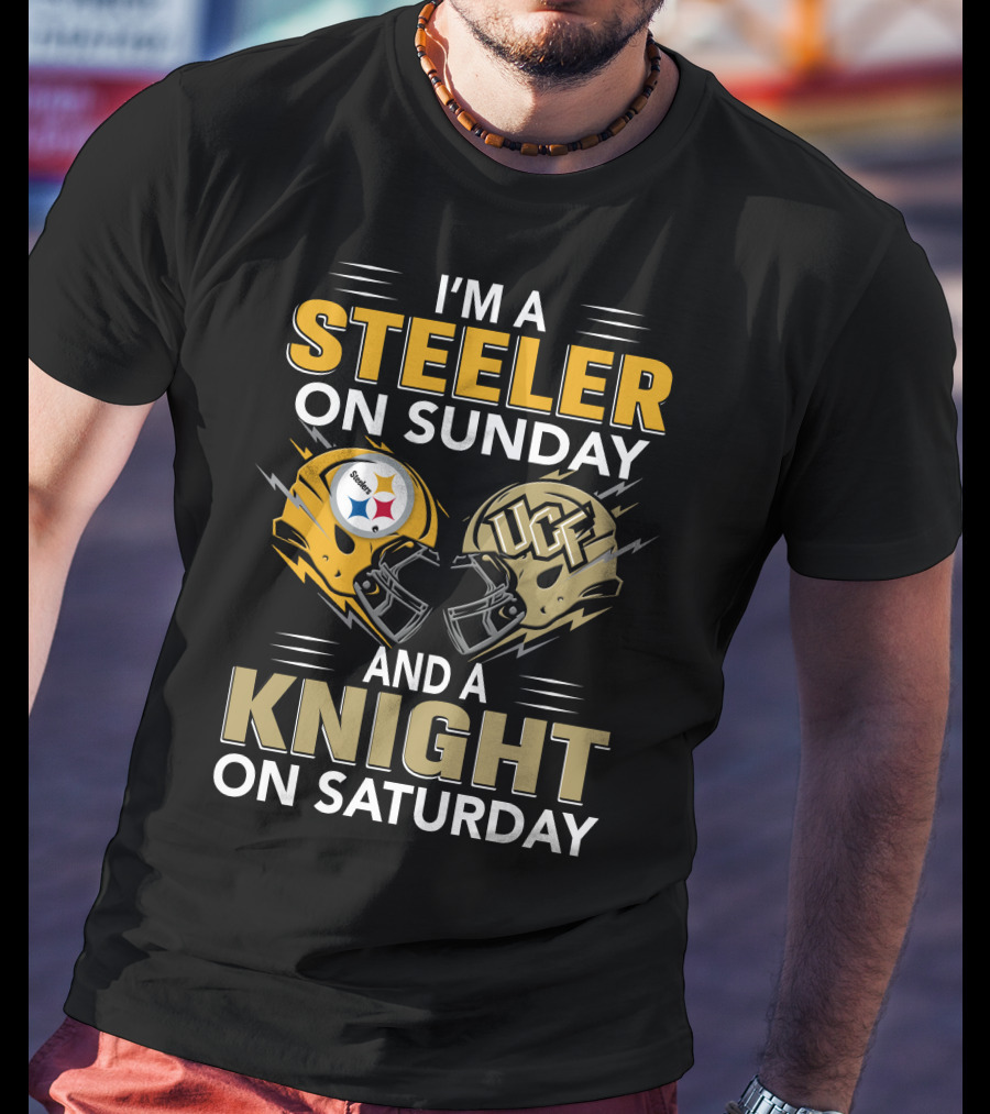 I'm A Steeler On Sunday And A Knight On Saturday Ucf Football Fan Gear T-Shirt