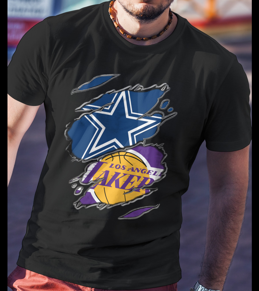 Dallas Cowboys Los Angeles Lakers Fan Crossover T-Shirt