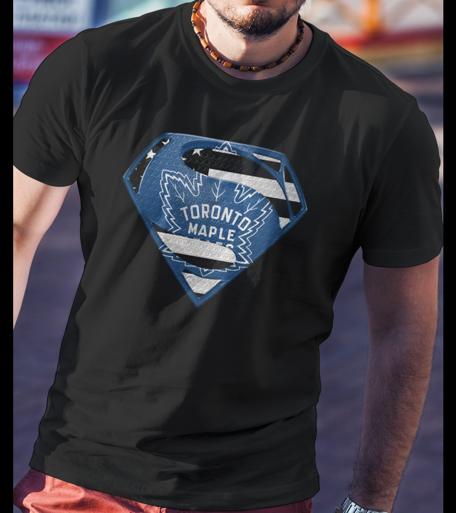 Toronto Maple Leafs Superman Logo Hybrid T-Shirt
