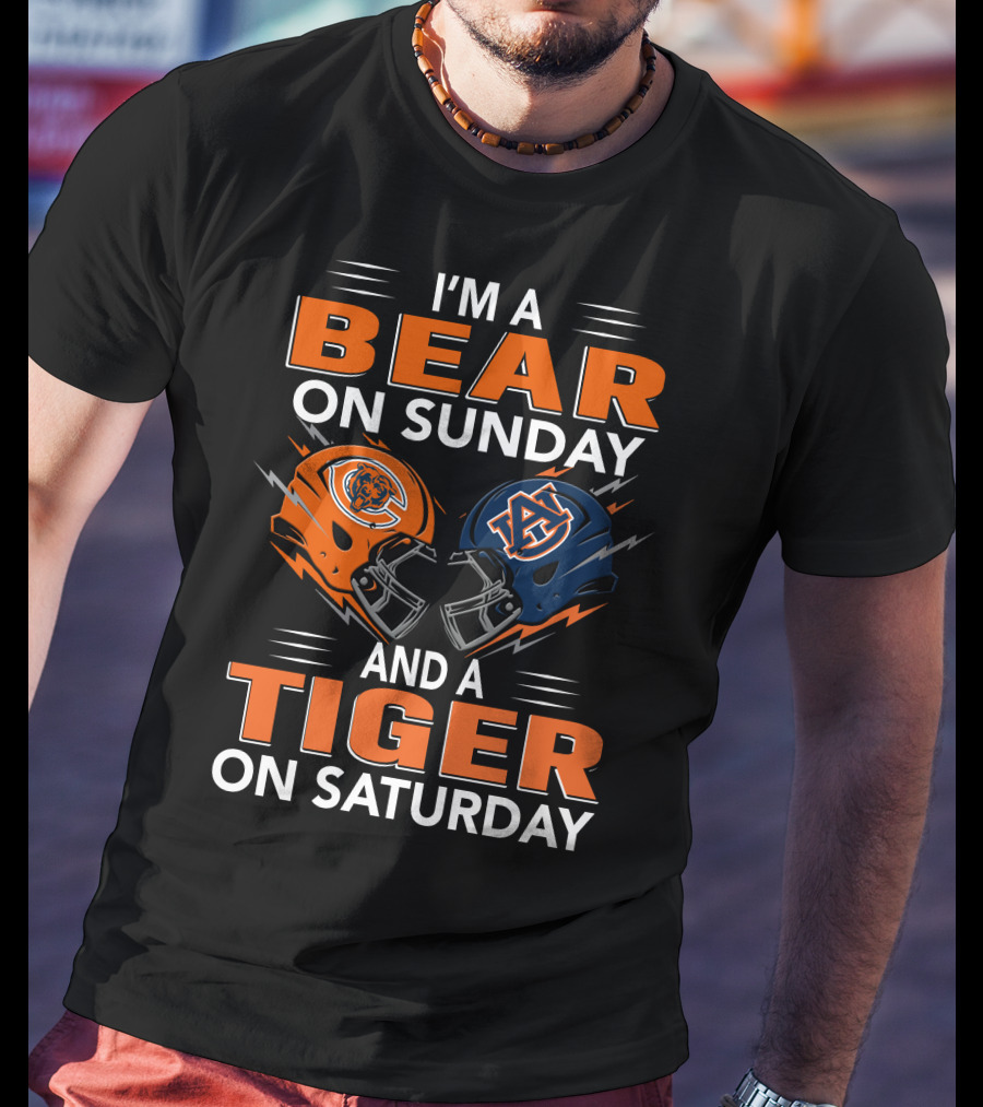 I'm A Bear On Sunday And A Tiger On Saturday Football Pride T-Shirt