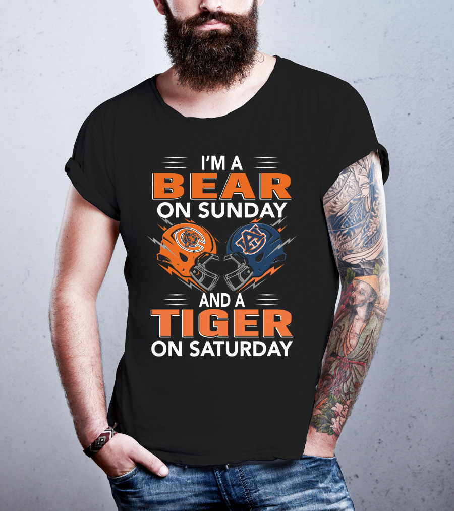 I'm A Bear On Sunday And A Tiger On Saturday Football Pride T-Shirt