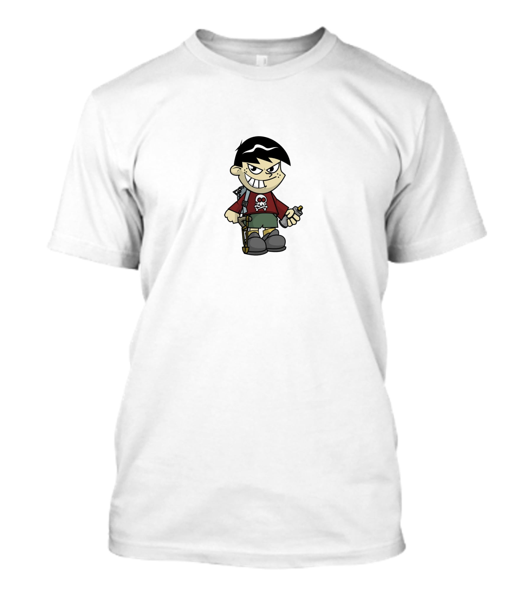 KND Villain Villains Cartoon Network Bowler Hat Skull Cane Grinning Character Red T-Shirt