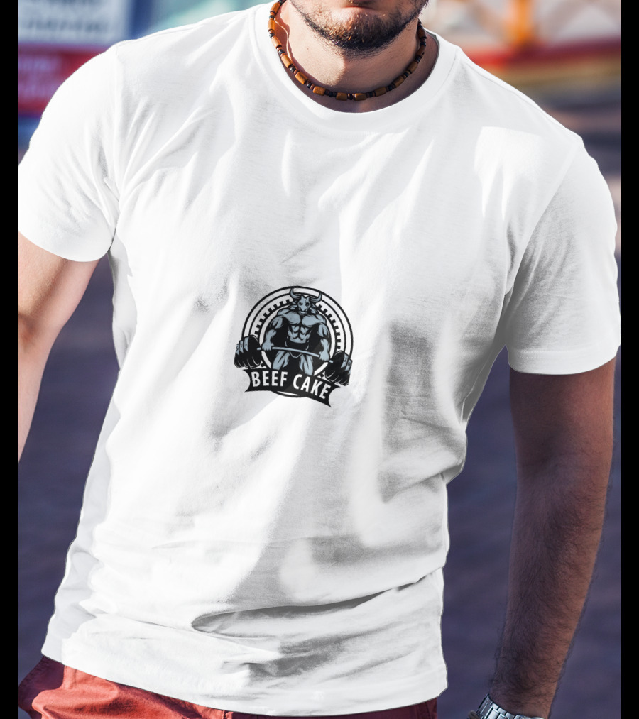 Beef Cake Bodybuilder Lifting Weights T-Shirt