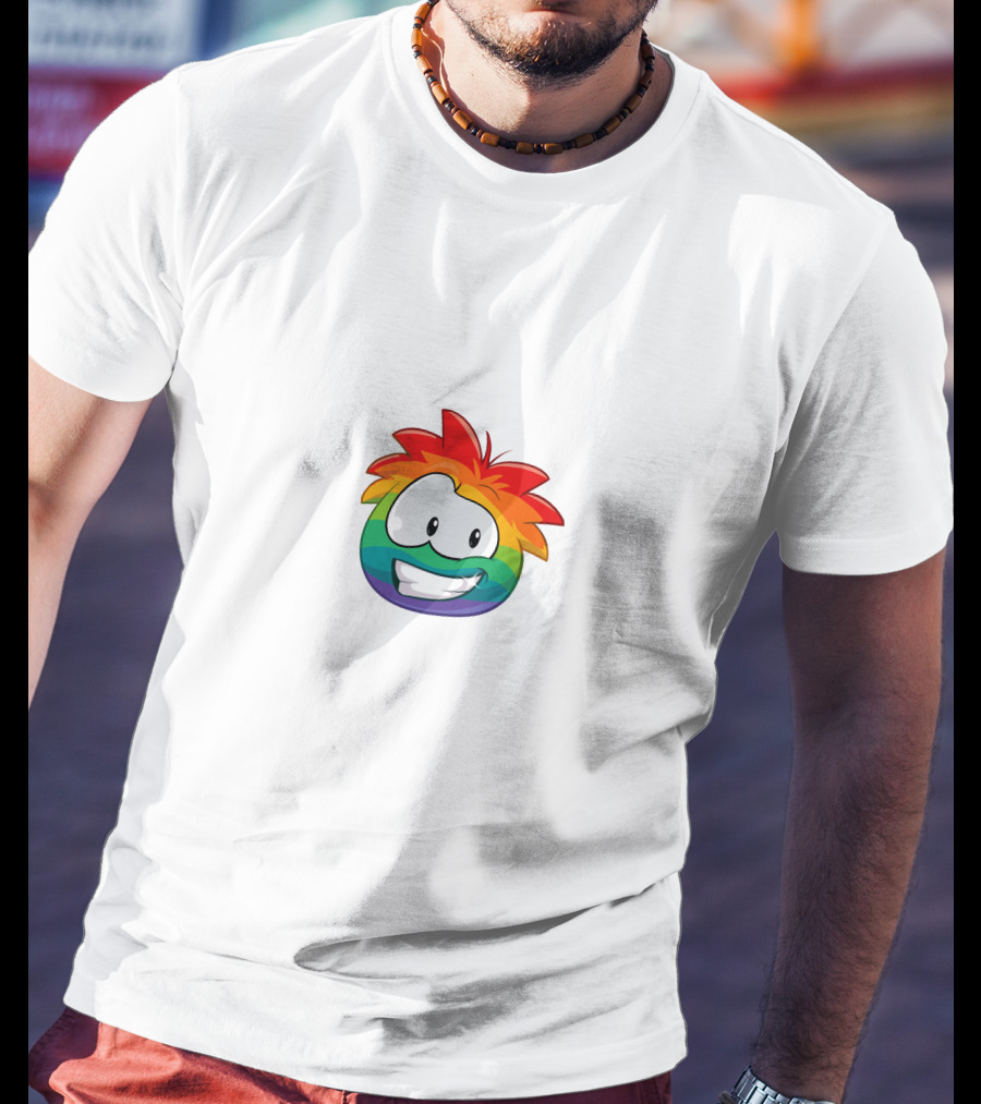 Thinknoodles Rainbow Puffle Club Penguin T-Shirt
