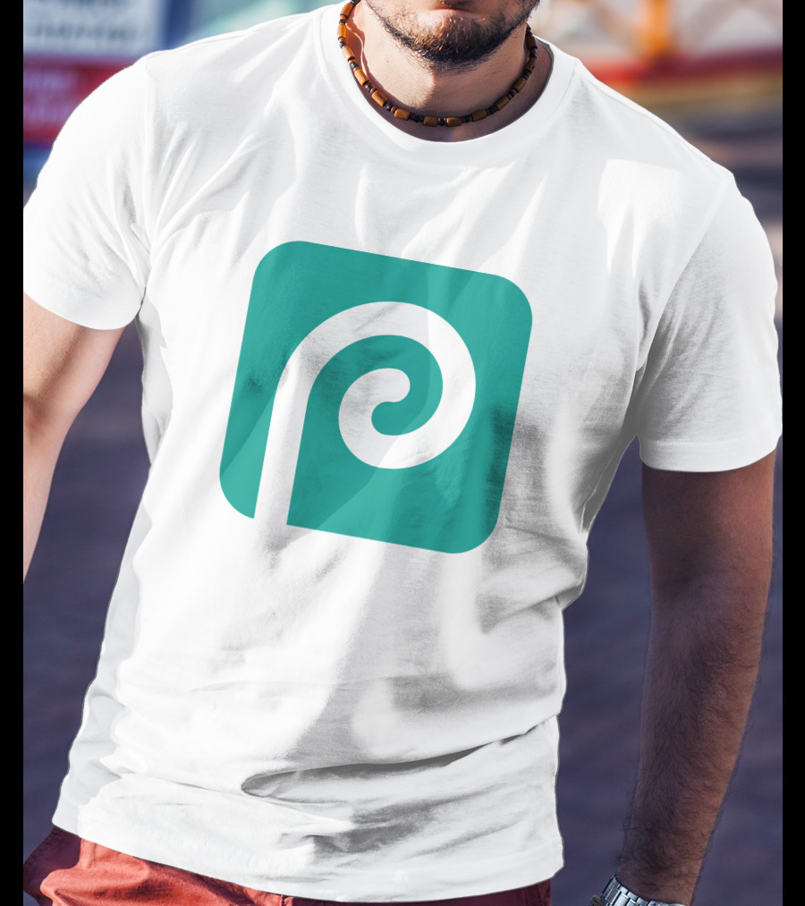 Photopea Logo Green Square Icon With White Curved P T-Shirt