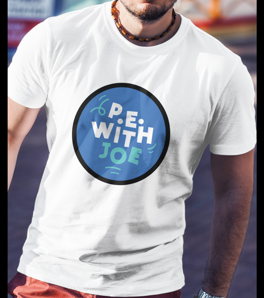P.E. With Joe Fitness Icon Blue Circle T-Shirt