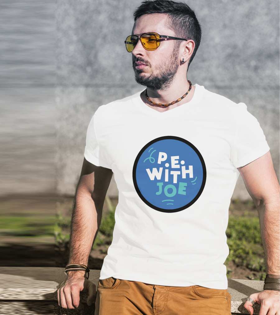 P.E. With Joe Fitness Icon Blue Circle T-Shirt