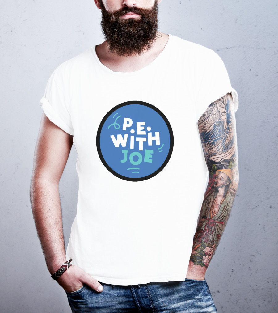 P.E. With Joe Fitness Icon Blue Circle T-Shirt