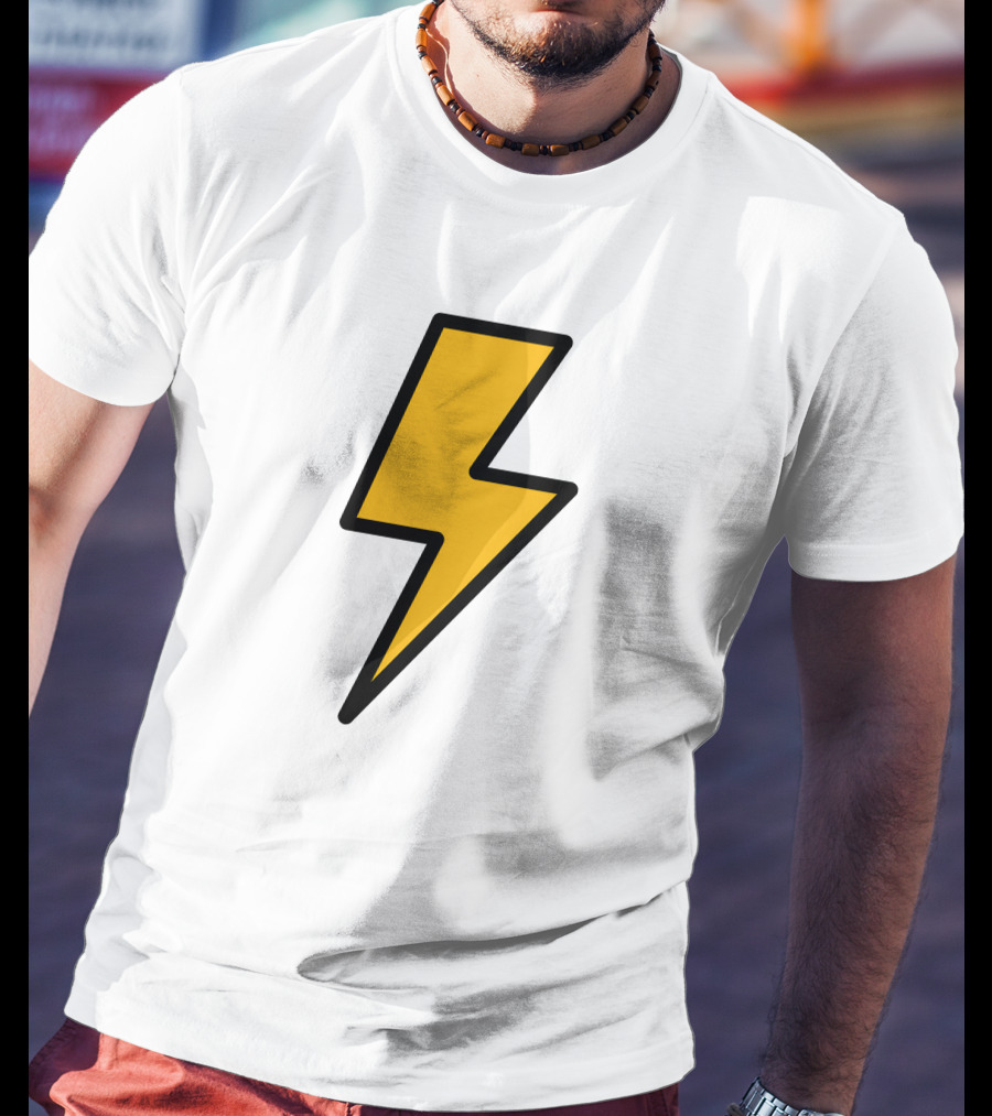 Thunder Bolt Lightning Symbol Vector Emblem T-Shirt