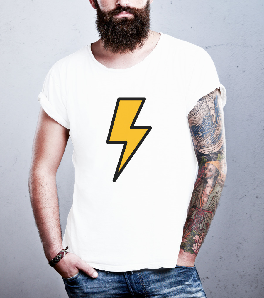 Thunder Bolt Lightning Symbol Vector Emblem T-Shirt
