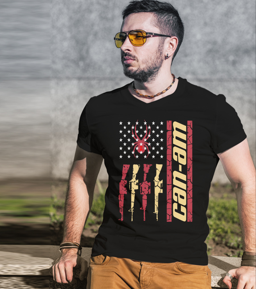 CAN-AM Spider Rifle American Flag T-Shirt