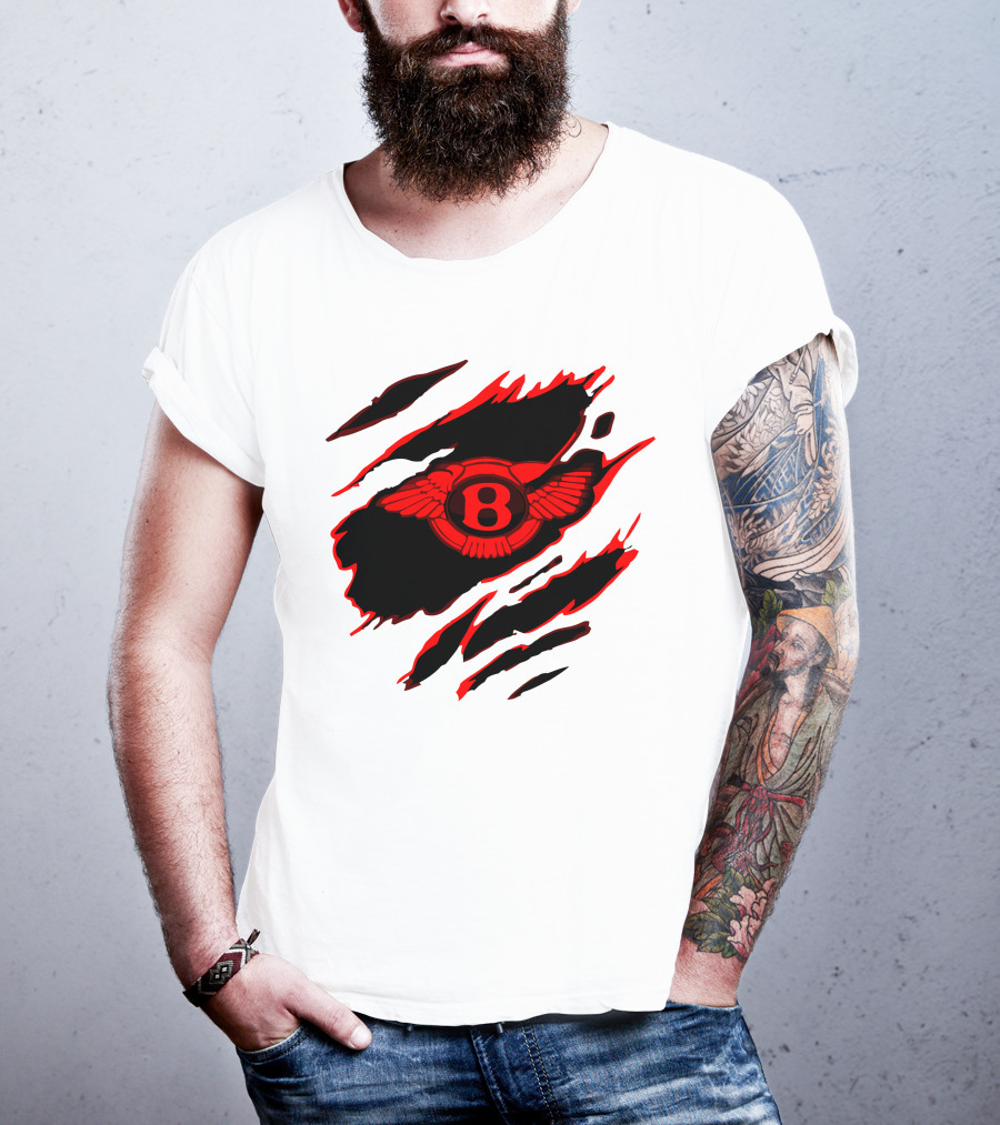 Bentley Red Winged Logo With Claw Marks T-Shirt