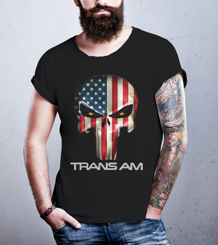 Trans Am American Flag Skull T-Shirt