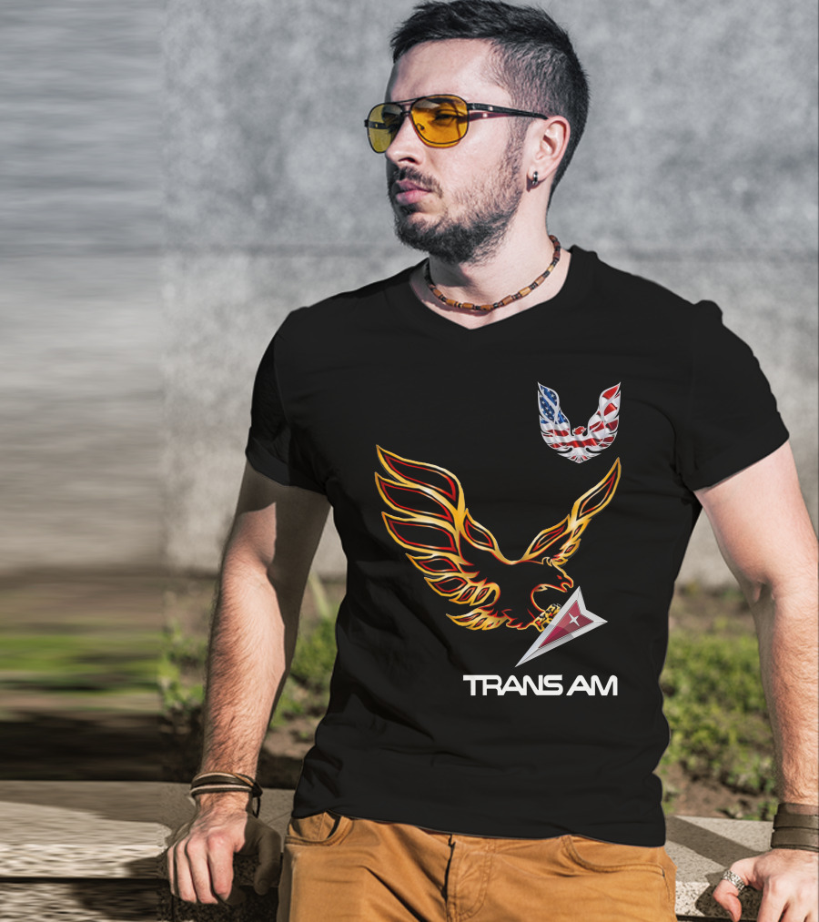 TRANSAM Firebird Eagle American Flag T-Shirt
