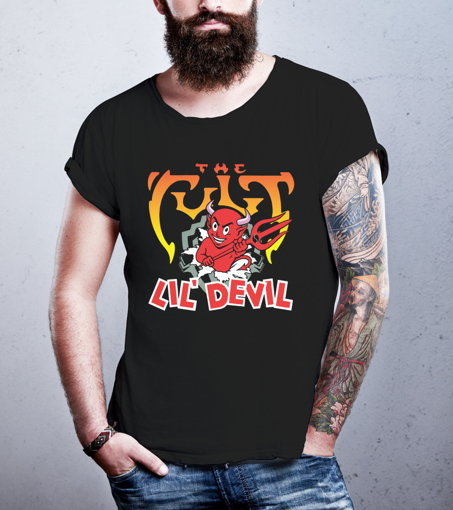 The Cult Lil' Devil Iconic Red Character With Pitchfork T-Shirt