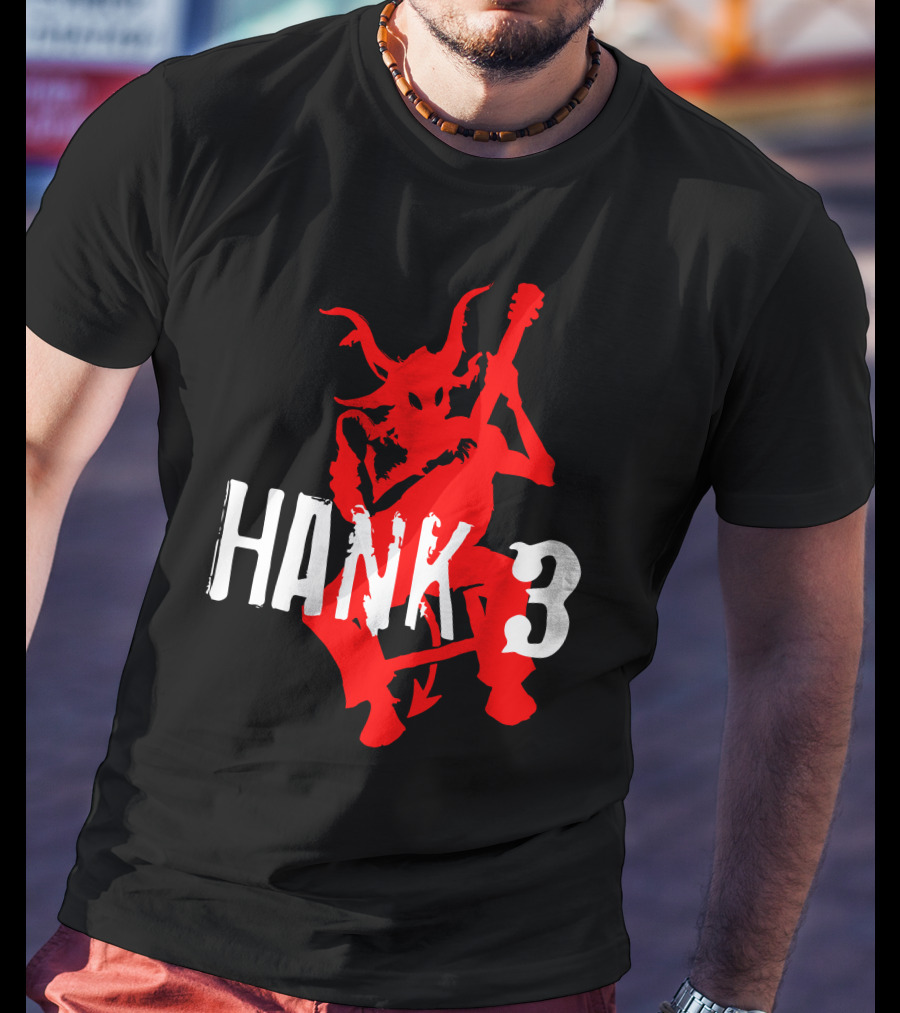 Hank 3 Red Devil Playing Guitar T-Shirt