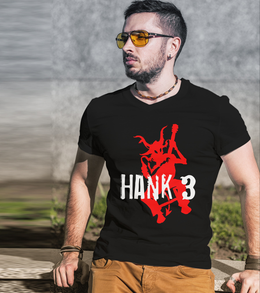 Hank 3 Red Devil Playing Guitar T-Shirt