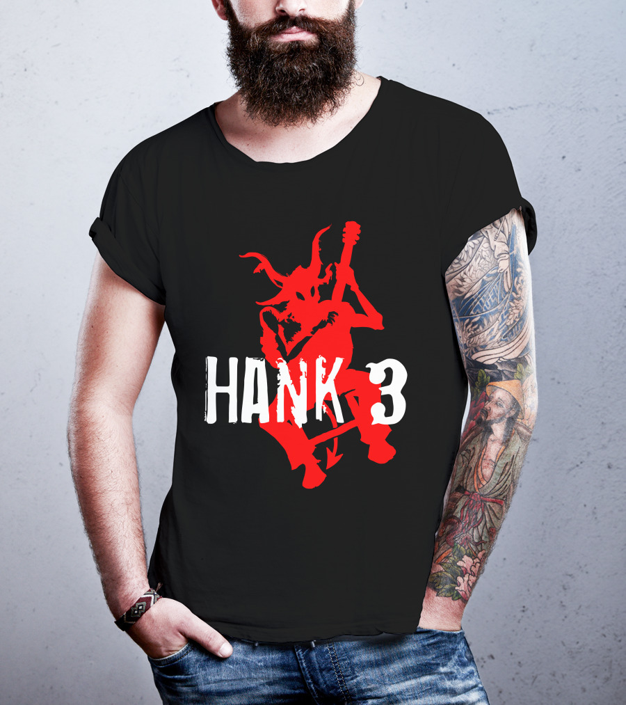 Hank 3 Red Devil Playing Guitar T-Shirt