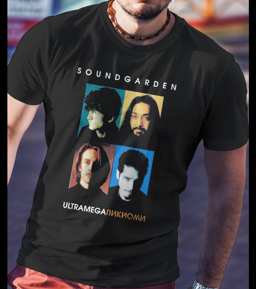 Soundgarden Ultramega OK Album Cover Quadrant Faces T-Shirt