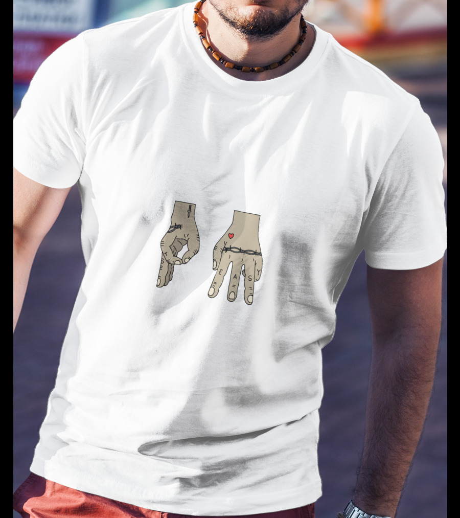 Post Malone Hand Tattoos Barbed Wire Heart T-Shirt